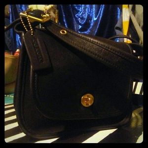 Coach Vintage Legacy Trail Saddle Bag Black